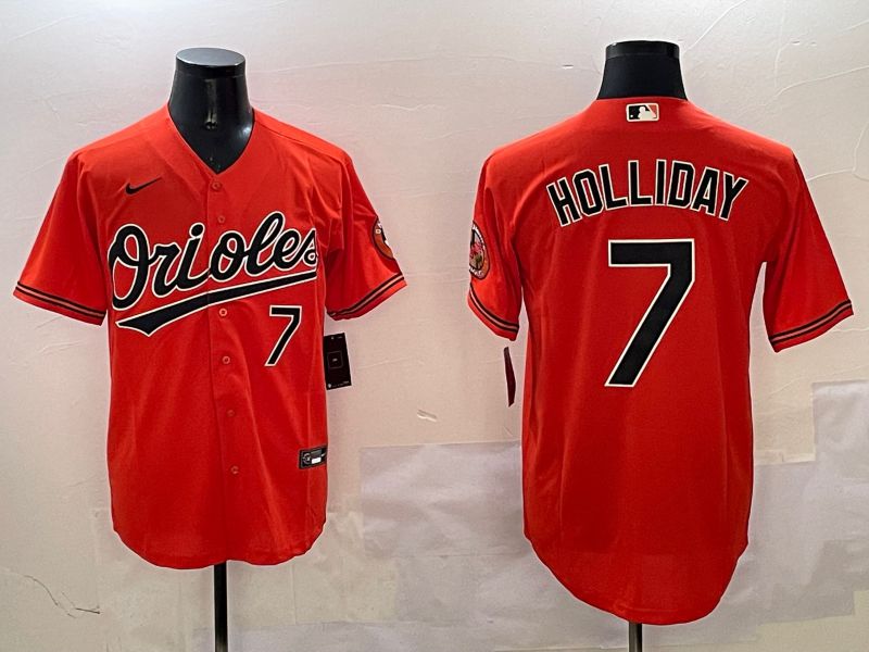 Youth Baltimore Orioles #7 Holliday Orange Game 2025 Nike MLB Jersey style 2->houston astros->MLB Jersey